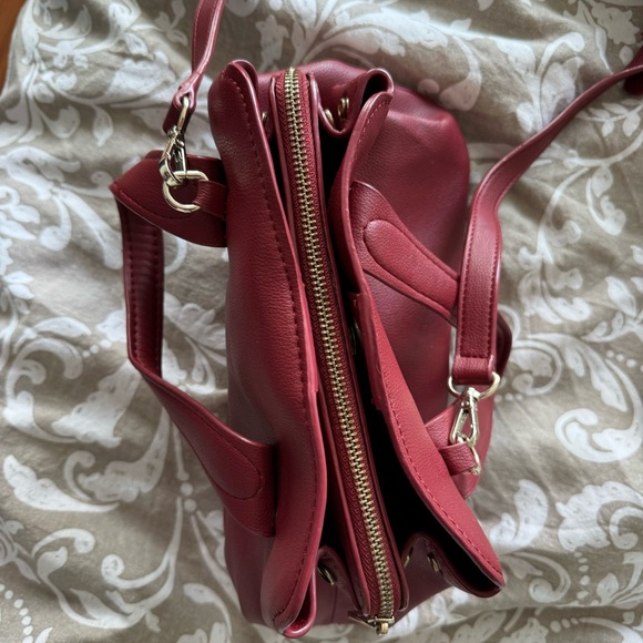 Zara Mid-Size City Bag with Detachable Straps - Maroon colour - Picture 2 of 14